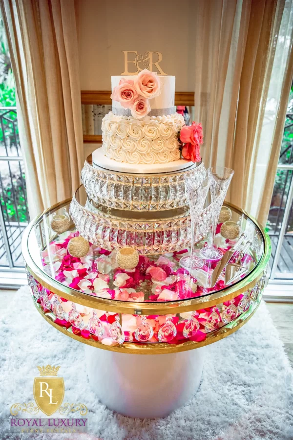 Cake Table, royal luxury events, event rentals,