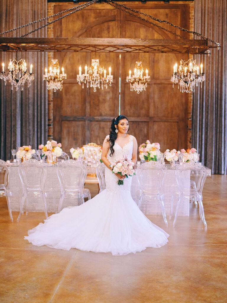 Indoor Wedding Ghost Tables