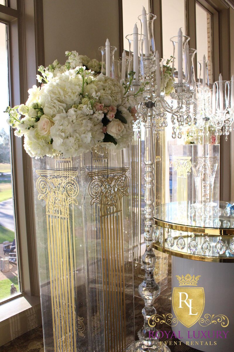 Crystal Tulip Floor Candelabra
