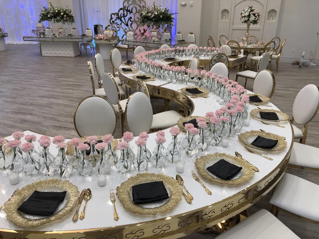 gold white black and pink wedding in dallas texas - royal luxury events