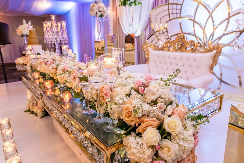 gold luxury wedding decor - royal luxury events - florist