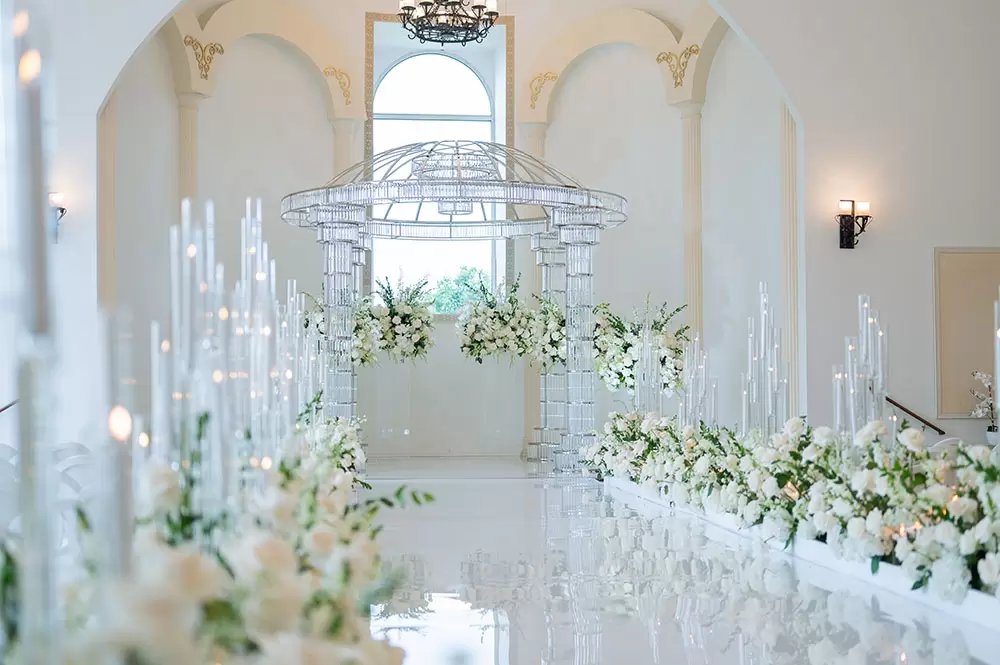 wedding at the citadel houston - ceiling decor - ceremony decor - florist