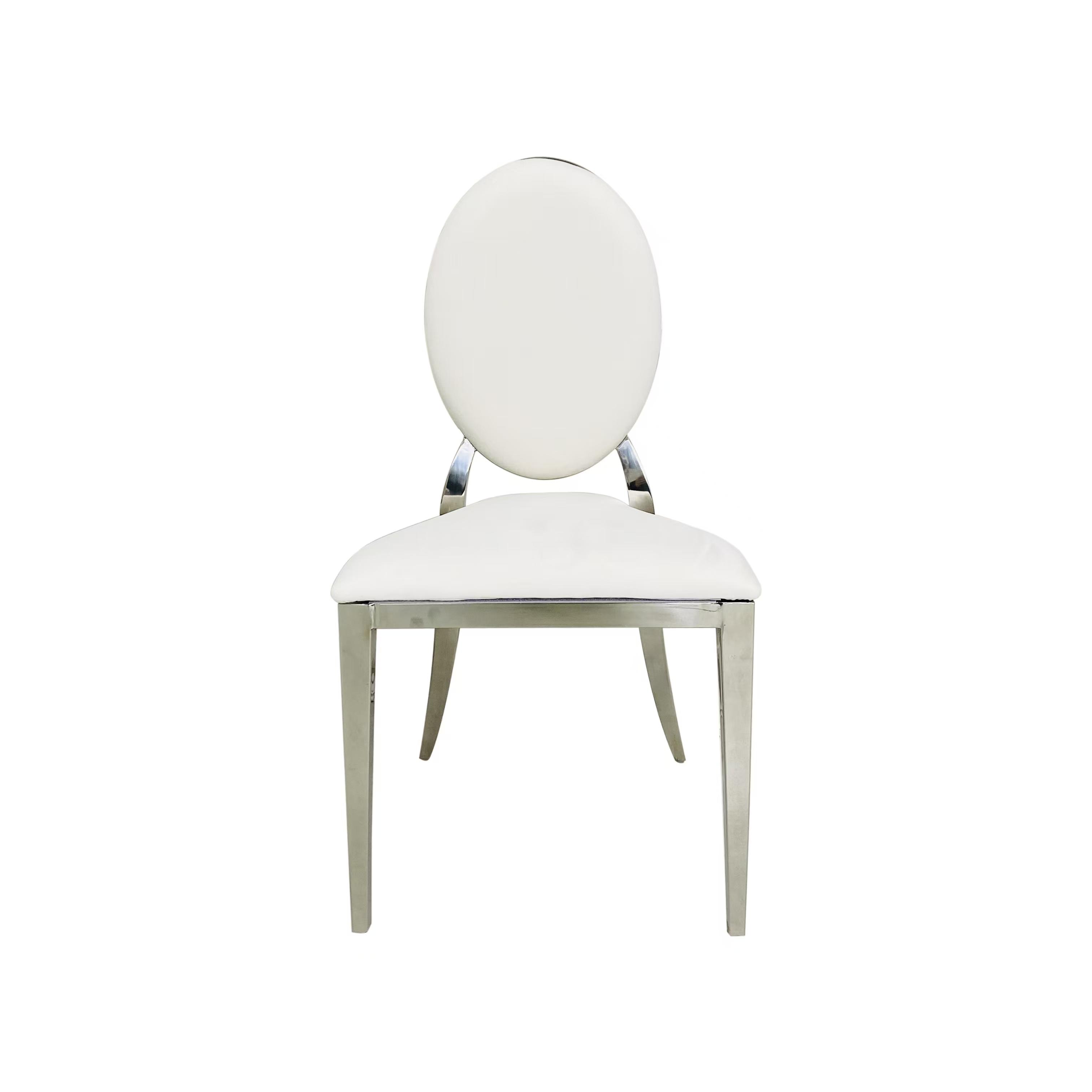 Elegant Silver and White Velvet Dining Garbo Chair