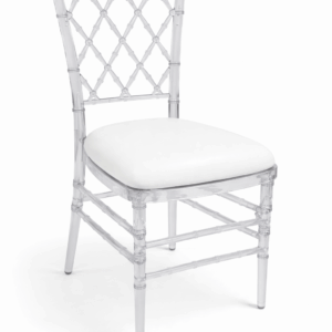 Clear Diamond Lattice Ghost Chair with Cushion
