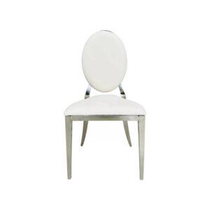 Elegant Silver and White Velvet Dining Garbo Chair