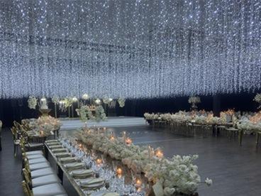 Ceiling Installation - 40 x 70 Lightstring Structure over the Dance Floor