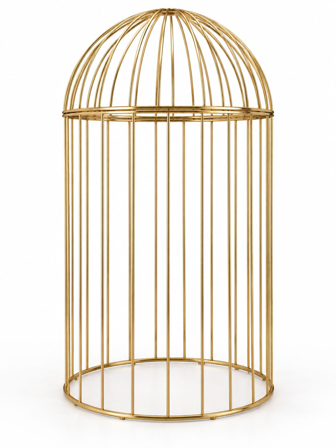 Elegant empty gold birdcage human size for dancers