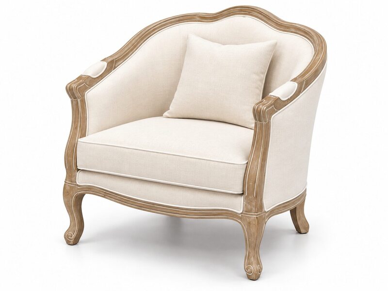 Large Off-White Rustic Farm Wood Lounge Chair at Royal Luxury Events