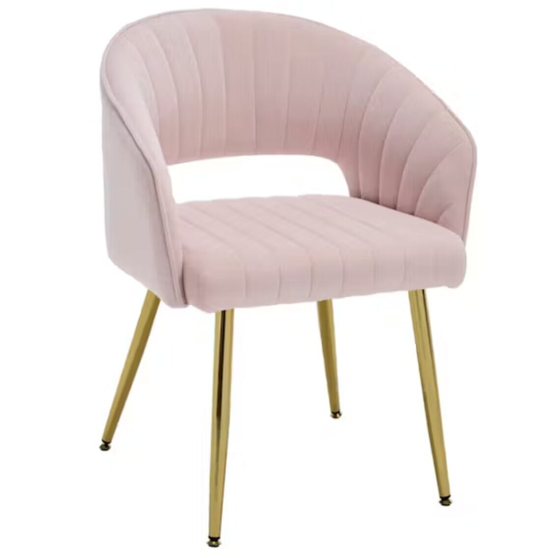 Blush Pink Aura Chair with Gold Legs