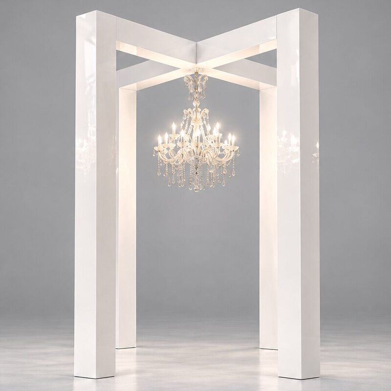 Grand White Chandelier Pavilion, 12ft x 12ft or 10ft x 10ft